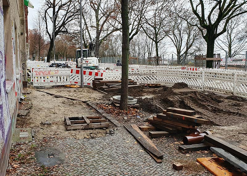 Baumaßnahme an der Oderstraße, Baumaterial